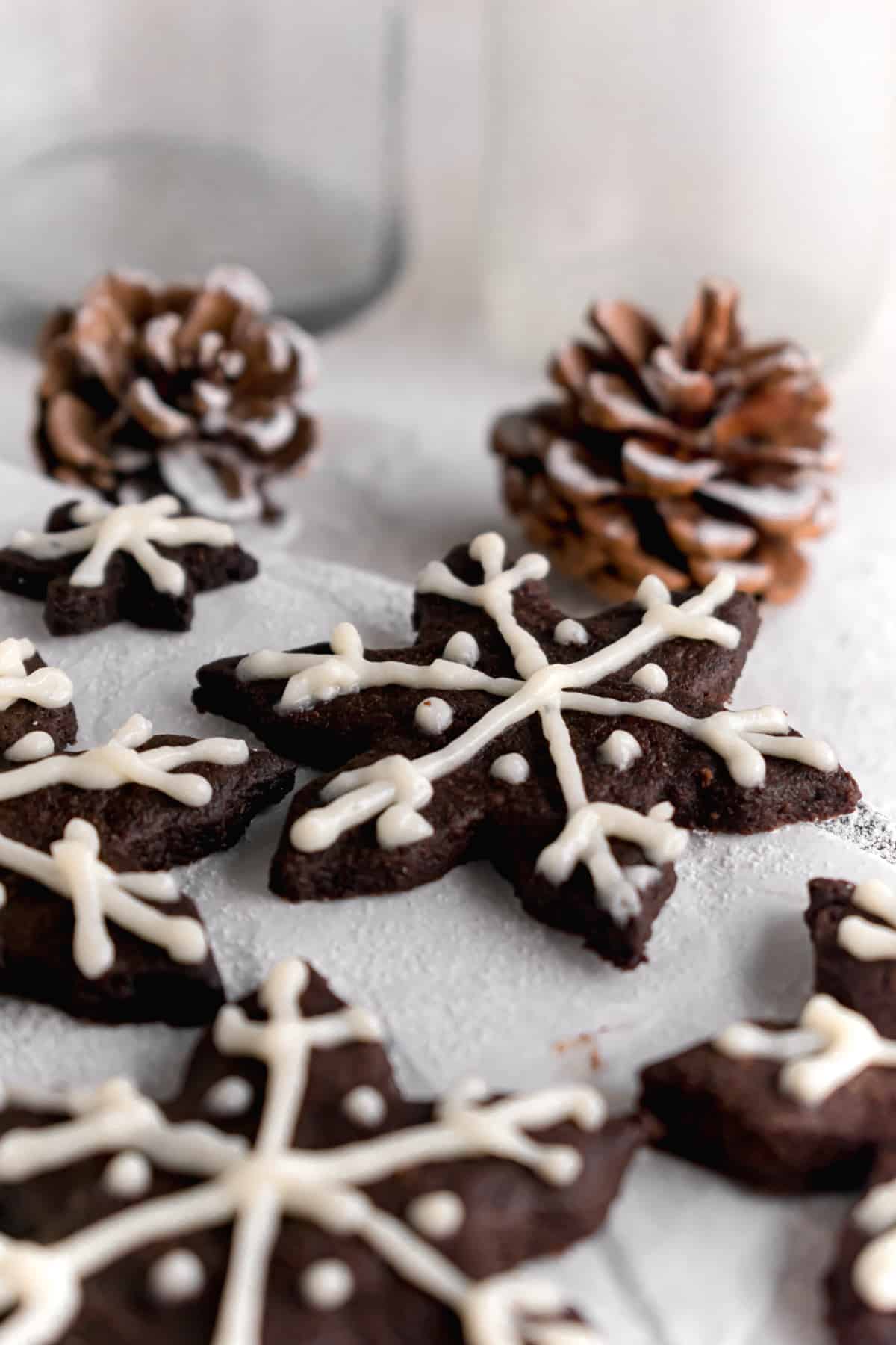 Chocolate Snowflake Cookies - ThatBakeBlog