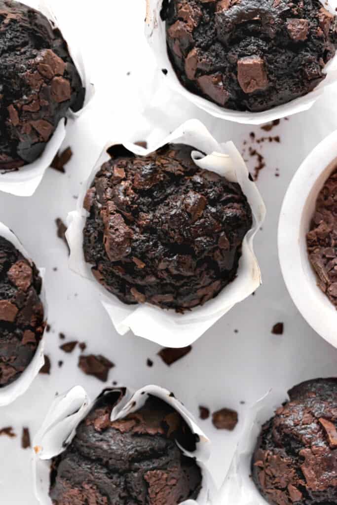 Dark Chocolate Espresso Muffins - ThatBakeBlog