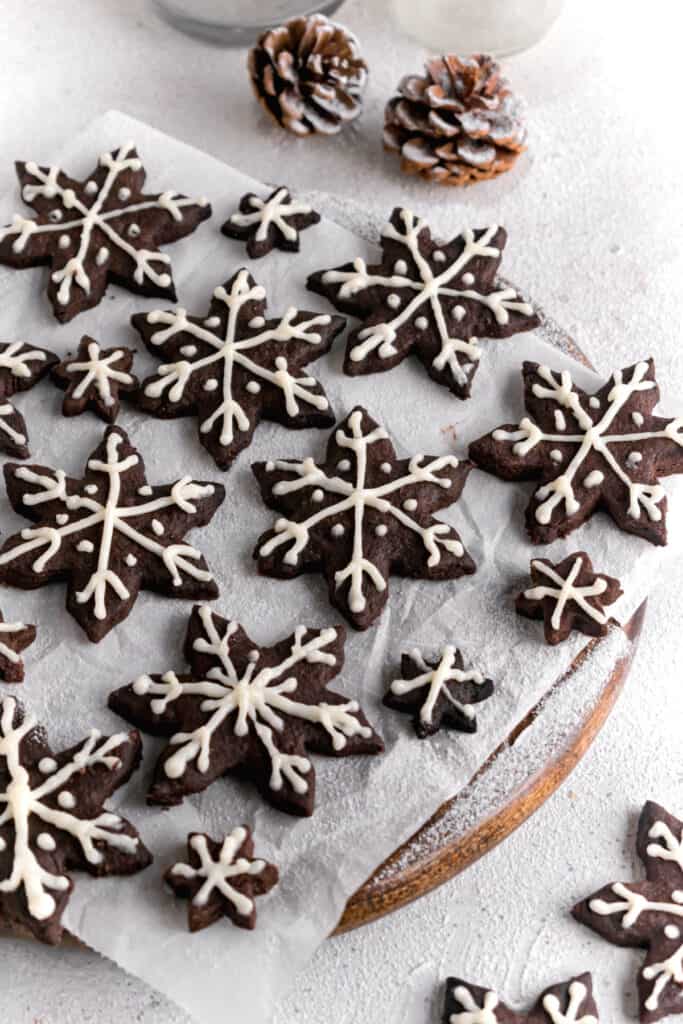 Chocolate Shortbread Snowflake Cookies – Sweet Baked Life