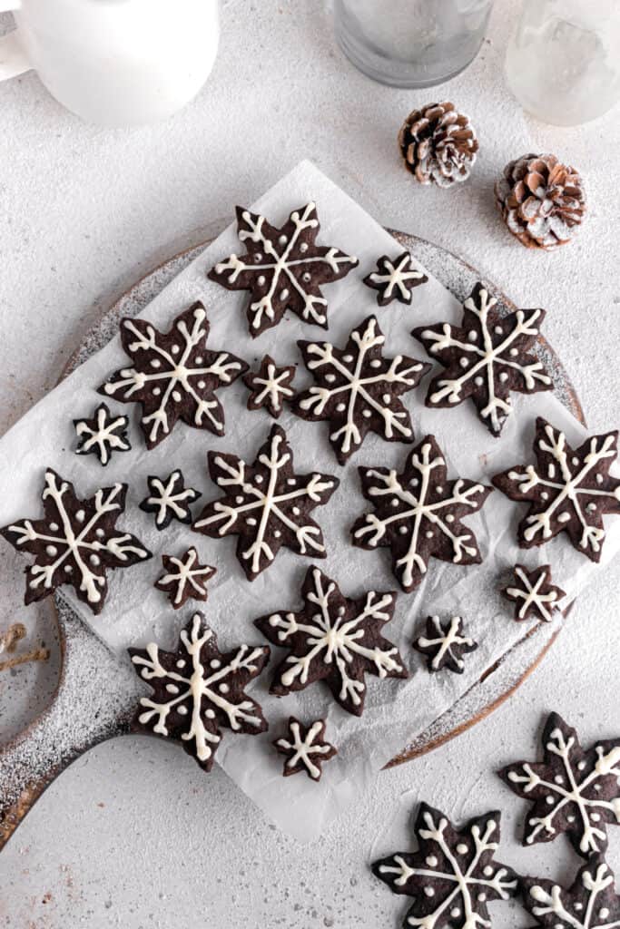 Chocolate Shortbread Snowflake Cookies – Sweet Baked Life