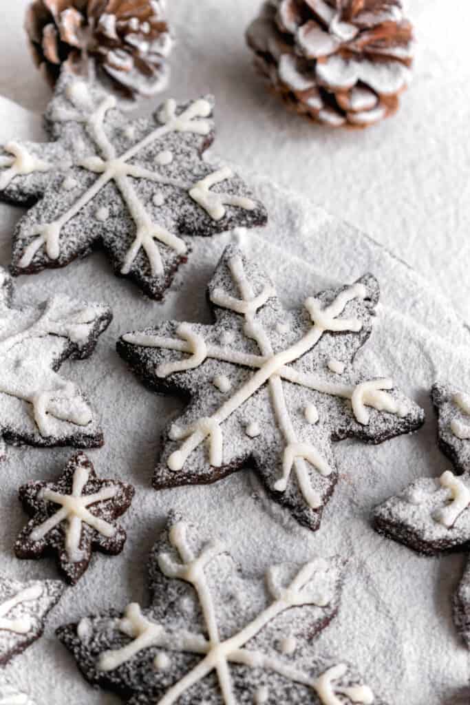 Chocolate Shortbread Snowflake Cookies – Sweet Baked Life