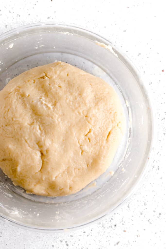 shortbread cookie dough in a bowl