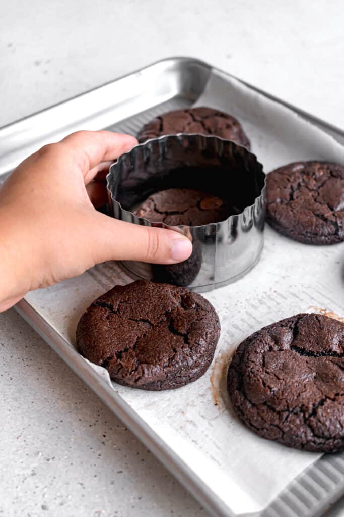 double chocolate chip cookies on baking tray