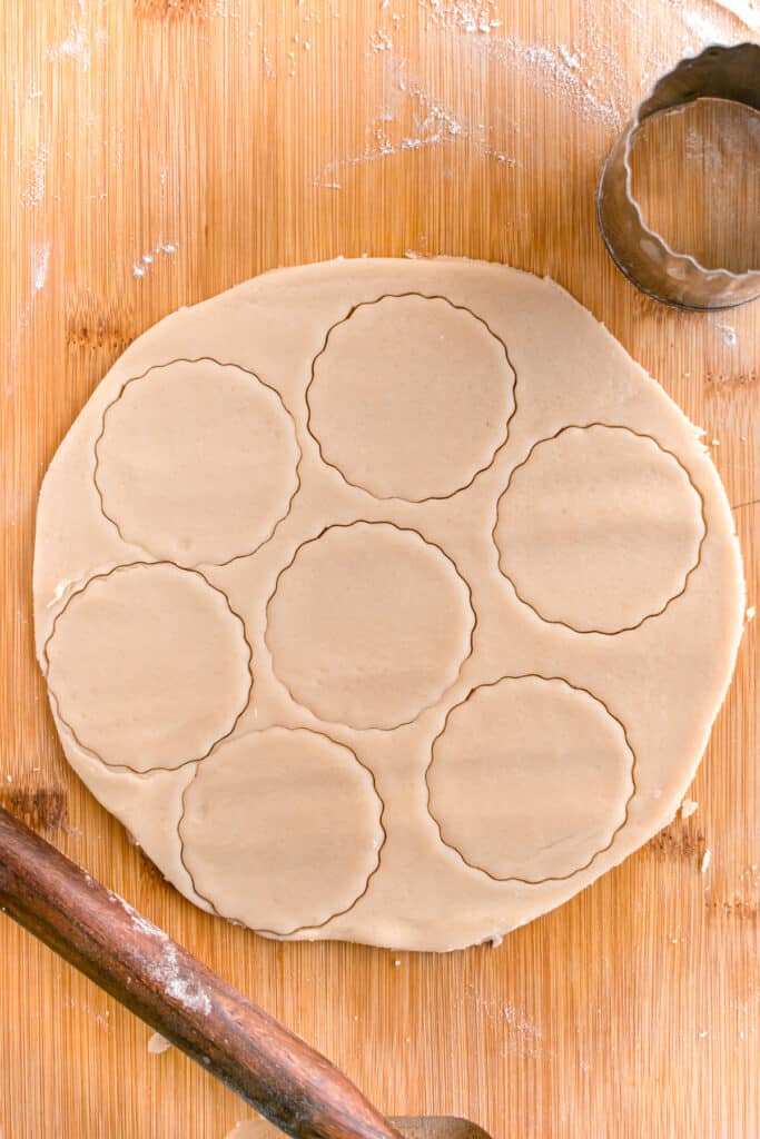 linzer cookie dough rolled out